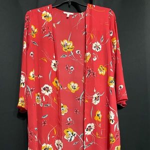 Floral mid length kimono